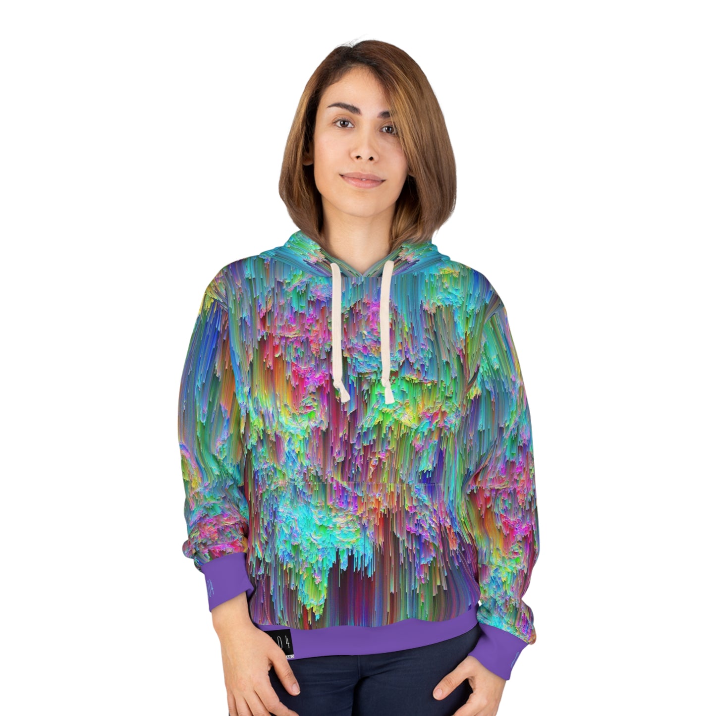 8404's Unisex Adult "Trippy Rainfall in Purple" Fashion Pullover Hoodie