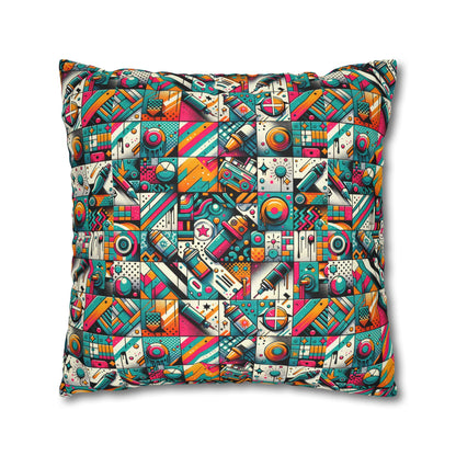 Graffiti Fusion Modern Street Art Fusion Spun Polyester Square Pillowcase - 8404 Design-58