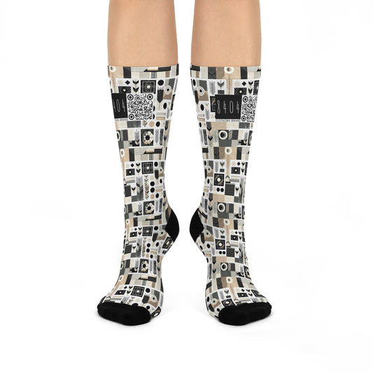 Elevated Athleisure Modern Sophistication With Sporty Elements Cushioned Crew Socks - 8404 Design-57