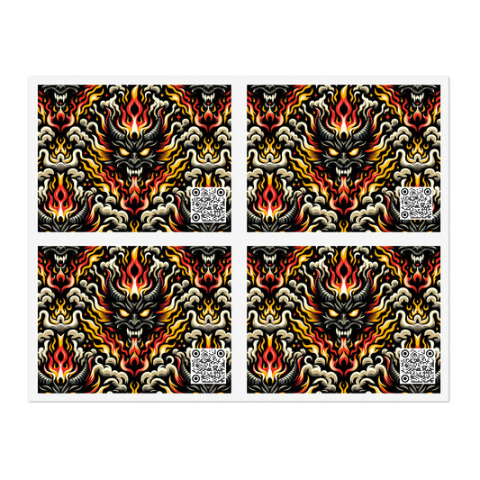 Flame Graphics Maximalist Streetwear Sticker Sheets - 8404 Design-59