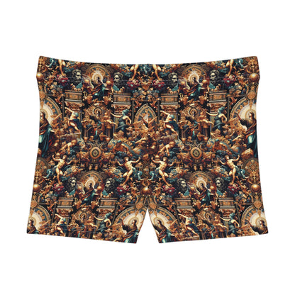 Digital Renaissance Luxurious Streetwear Inspired By Classical Art With a Modern Twist Women's Shorts - 8404 Design-64