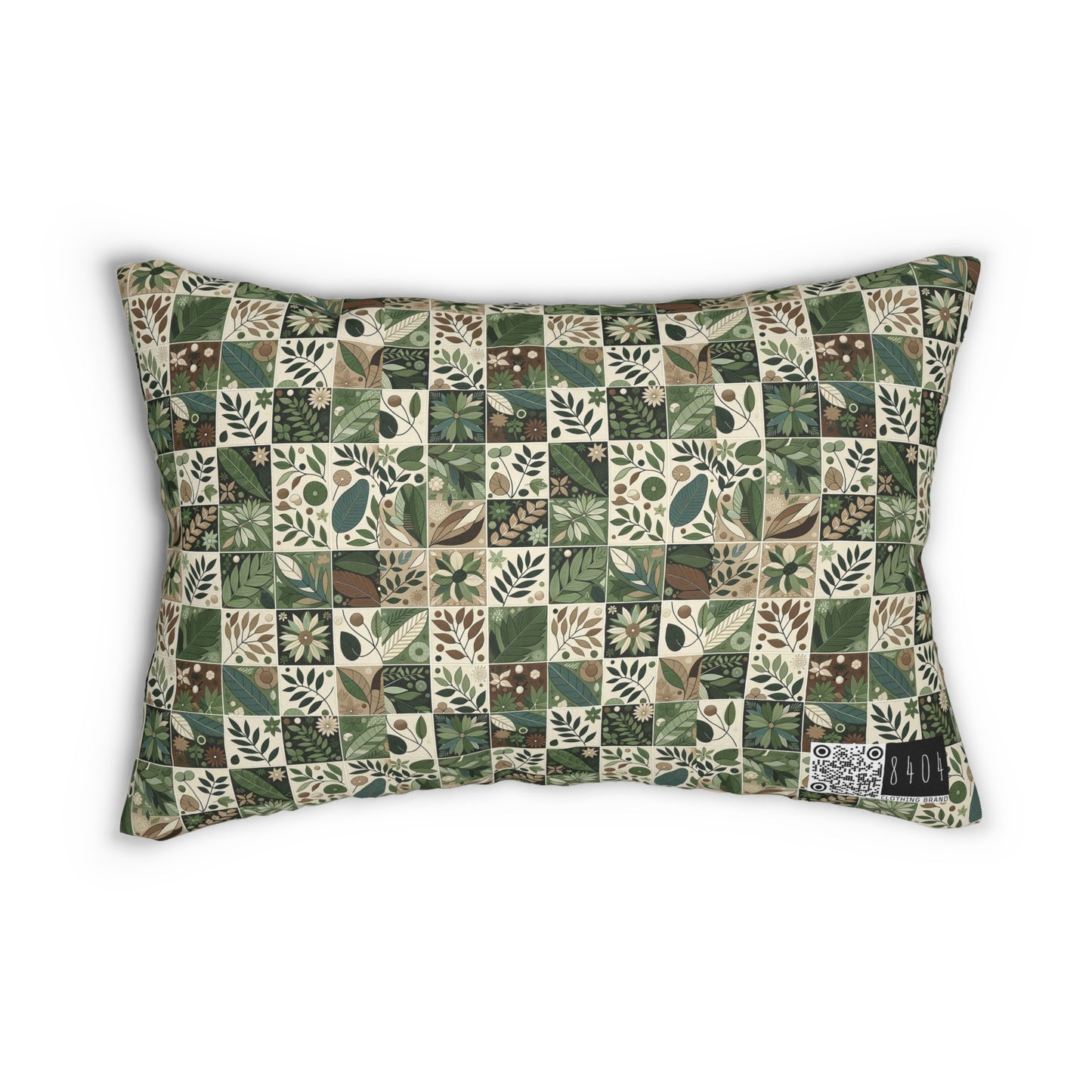 Streetwear Sustainability Environmentally Conscious Streetwear with a Natural Aesthetic Spun Polyester Lumbar Pillow - 8404 Design-57 B
