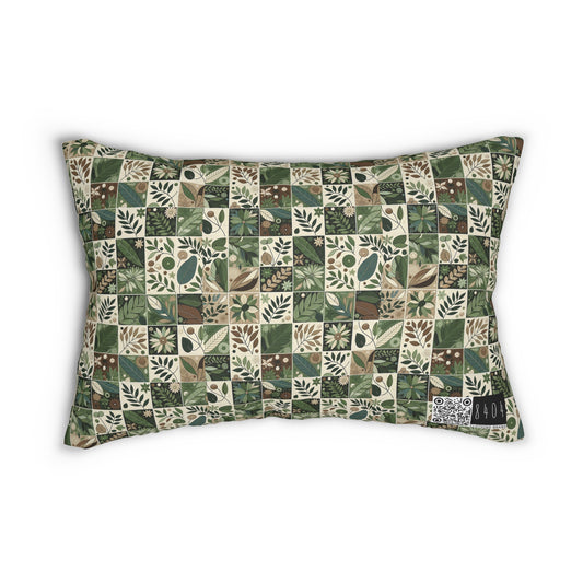 Streetwear Sustainability Environmentally Conscious Streetwear with a Natural Aesthetic Spun Polyester Lumbar Pillow - 8404 Design-57 B
