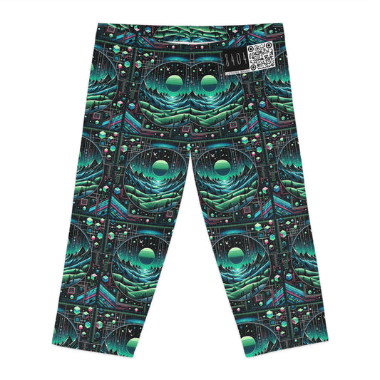 Digital Adventure Graphics Digital Explorer Women's Capri Leggings - 8404 Design-59