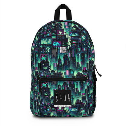 Tech Noir Graphics Futuristic Cyberpunk Backpack - 8404 Design-52