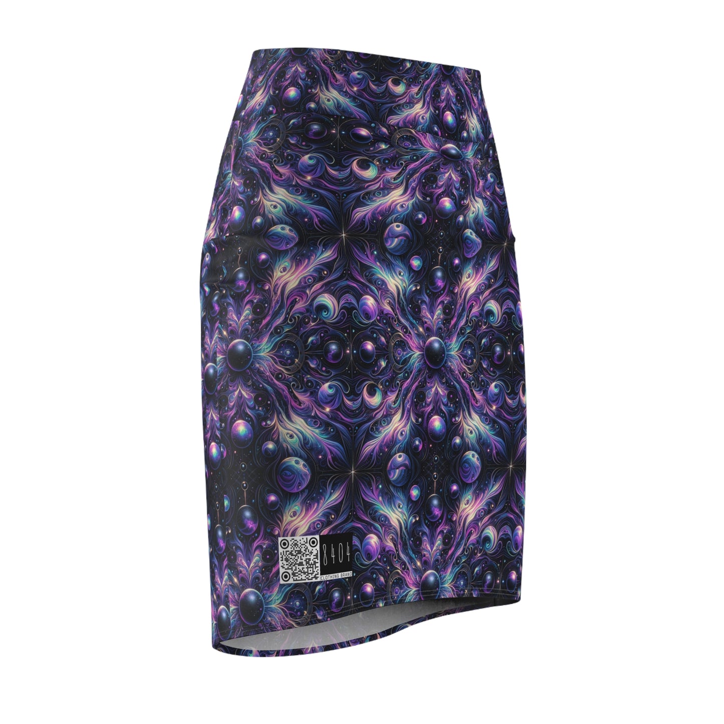 Galactic Hues Tech-Forward Cosmic Fusion Women's Pencil Skirt - 8404 Design-41